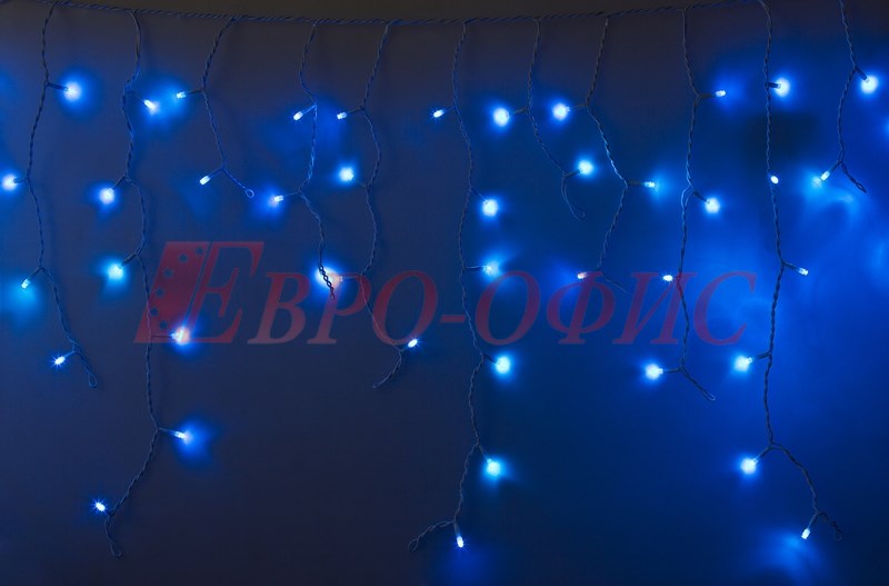 Гирлянда Айсикл (бахрома) светодиодный, 4,8 х 0,6 м, белый провод, 230 В, диоды синие, 176 LED NEON-NIGHT 255-136