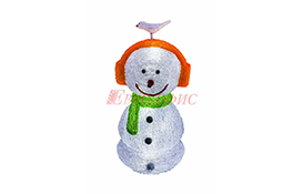 Акриловая светодиодная фигура "Снеговик в наушниках" 513-331