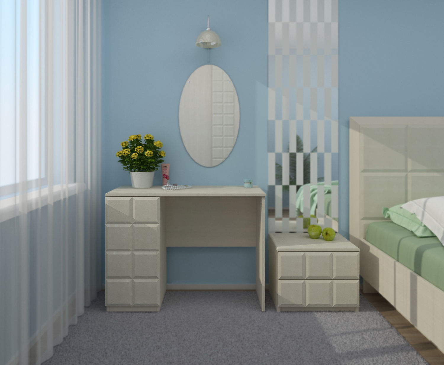 Туалетный столик "Шоколад" ШТСЛ/1 бодега + шагрень платина