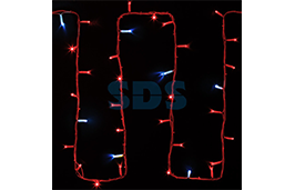 Гирлянда модульная "Дюраплей LED" 20м 200 LED белый каучук , мерцающий "Flashing", Красная 315-182
