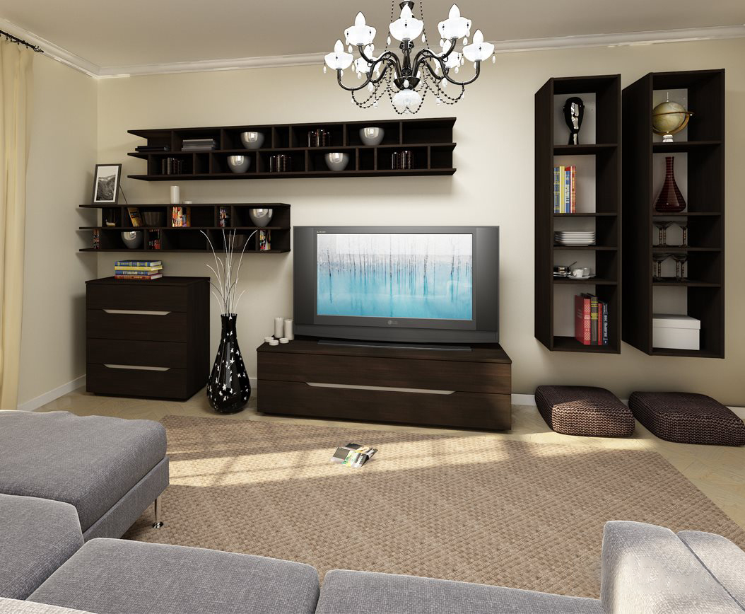 Гостиная "Фореста" дуб аутентик серый (6 элементов)