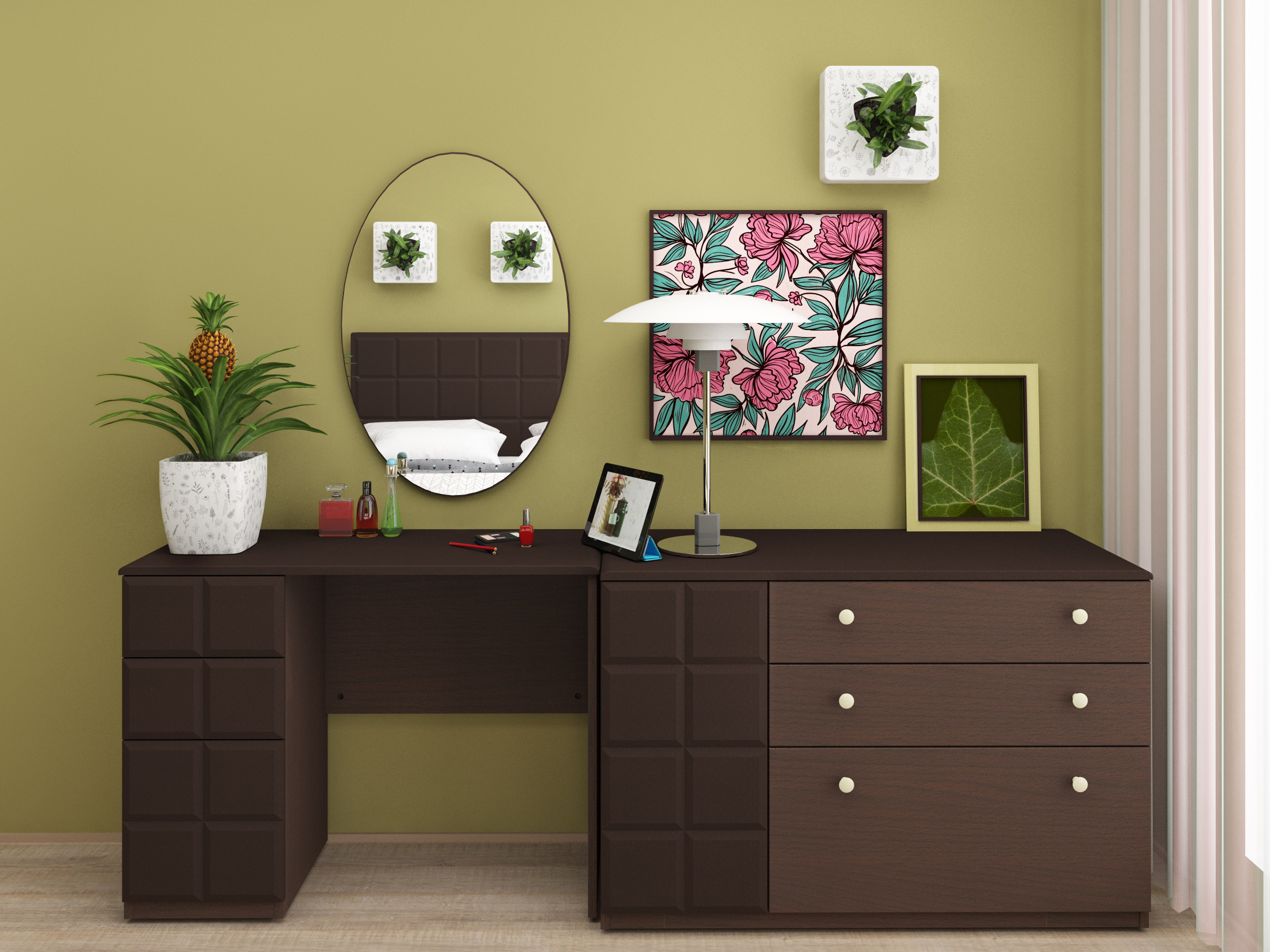 Спальня "Шоколад" венге + кожа (9 элементов)