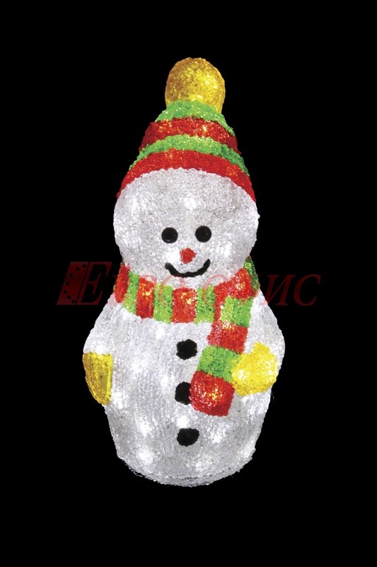 Акриловая светодиодная фигура "Снеговик с шарфом" 513-275