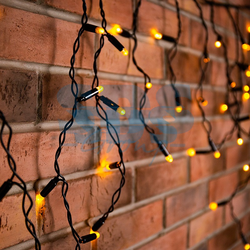 Гирлянда Айсикл (бахрома) светодиодный, 2,4 х 0,6 м, черный провод, 230 В, диоды ТЕПЛЫЙ БЕЛЫЙ, 88 LED NEON-NIGHT 255-046