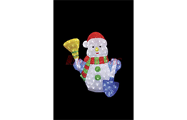 Акриловая светодиодная фигура "Снеговик с метлой и лопатой" 513-277