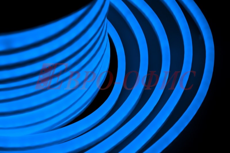 Гибкий Неон LED - синий, оболочка синяя, бухта 50м 131-023