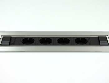 Автоматический вращающийся розеточный модуль VersaTURN 3.0 (3 розетки 220V + 2 USB, белое стекло)
