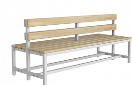 Скамейка для раздевалки со спинкой двухсторонняя разборная ТМБ-Р3