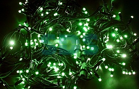Гирлянда модульная "Дюраплей LED" 20м 200 LED черный каучук Зеленая 315-154