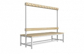 Скамейка для раздевалки с вешалкой двухсторонняя разборная ТМБ-Р5