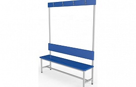 Скамейка для раздевалки с вешалкой односторонняя мягкая ТМБ-Р4М