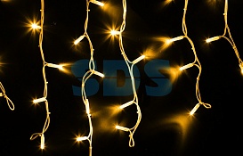Гирлянда Айсикл (бахрома) светодиодный, 4,0 х 0,6 м, белый провод "КАУЧУК", 230 В, диоды желтые, 128 LED 255-201