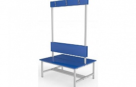 Скамейка для раздевалки двухсторонняя с вешалкой ТМБ-Р5ЛДСП (настил ЛДСП)