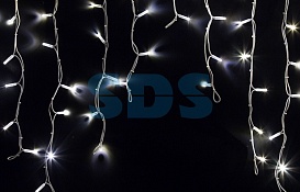 Гирлянда Айсикл (бахрома) светодиодный, 5,6 х 0,9 м, белый провод "КАУЧУК", 230 В, диоды белые, 240 LED NEON-NIGHT 255-285