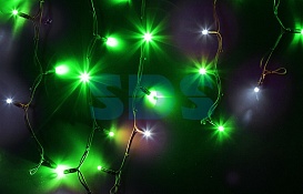 Гирлянда Айсикл (бахрома) светодиодный, 4,0 х 0,6 м, черный провод "КАУЧУК", диоды зеленые, 128 255-234