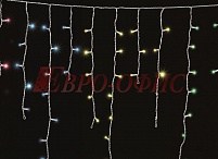 Гирлянда Айсикл (бахрома) светодиодный, 1,8 х 0,5 м, прозрачный провод, 230 В, диоды МУЛЬТИКОЛОР 255-019
