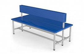 Скамейка для раздевалки со спинкой двухсторонняя мягкая ТМБ-Р3М