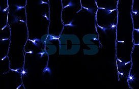 Гирлянда Айсикл (бахрома) светодиодный, 5,6 х 0,9 м, белый провод "КАУЧУК", 230 В, диоды синие, 240 LED NEON-NIGHT 255-283