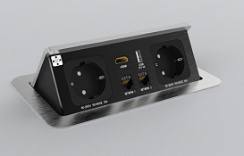 Мультимедийный модуль VersaLINK (1 розетка 220V + 1 RJ45/11 + 1 JACK AUDIO + 1 USB 5V + 1 HDMI, матовый алюминий)