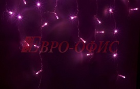 Гирлянда Айсикл (бахрома) светодиодный, 4,8 х 0,6 м, прозрачный провод, 230 В, диоды розовые, 176 LED NEON-NIGHT 255-148