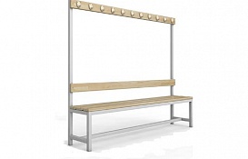 Скамейка для раздевалки c вешалкой односторонняя ТМБ-Р4