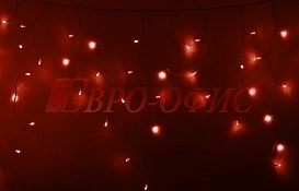 Гирлянда Айсикл (бахрома) светодиодный, 4,8 х 0,6 м, прозрачный провод, 230 В, диоды красные, 176 LED NEON-NIGHT  255-142