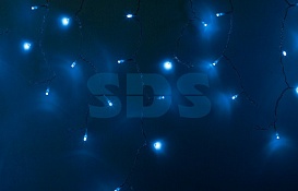 Гирлянда Айсикл (бахрома) светодиодный, 2,4 х 0,6 м, прозрачный провод, 230 В, диоды синии, 88 LED NEON-NIGHT 255-053