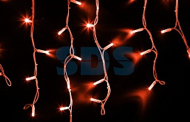 Гирлянда Айсикл (бахрома) светодиодный, 4,0 х 0,6 м, белый провод "КАУЧУК", 230 В, диоды красные, 128 LED 255-202