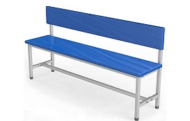 Скамейка для раздевалки со спинкой мягкая ТМБ-Р2М