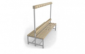 Скамейка для раздевалки с вешалкой двухсторонняя ТМБ-Р5