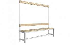 Скамейка для раздевалки c вешалкой односторонняя разборная ТМБ-Р4