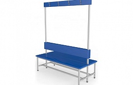 Скамейка для раздевалки с вешалкой двухсторонняя мягкая ТМБ-Р5М