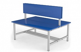 Скамейка для раздевалки со спинкой двухсторонняя ТМБ-Р3ЛДСП (настил ЛДСП)